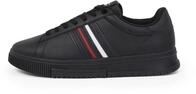 Tommy Hilfiger Herren Cupsole Sneaker Modern Stripes mit Logo, Schwarz (Black), 40