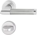 HOPPE 3286729 Dr&uuml;ckergarnitur Amsterdam mit Rosetten WC, silber eloxiert/Edelstahl