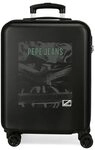 Pepe Jeans Davis Kabinentrolley, Schwarz, 38 x 55 x 20 cm, Hartplastik, seitlicher