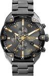 Diesel Spiked Uhr f&uuml;r Herren, Chronographenwerk mit Silikon-, Edelstahl- oder