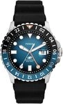 Fossil Blue uhr f&uuml;r Herren, GMT Uhrwerk mit Edelstahl- oder Lederarmband, Blau, 46MM