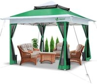 VOUNOT&reg; Pavillon Faltbar 3,6x3,6m, Pop Up Partyzelt mit Mesh Sides & Doppeldach,