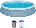 Bestway Fast Set aufblasbares Pool-Set, rund, 396 cm x 396 cm x 84 cm, Grau