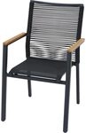 Stapelsessel Bologna anthrazit Armlehnenonlay aus Teakholz FSC&reg; 100% in Natur