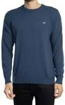 Gant Herren Classic Cotton C-Neck Pullover, Dark Jeansblue Melange, L