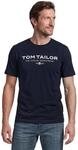 Tom Tailor Herren T-Shirt aus Baumwolle mit Logo-Print