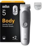 Braun Bodygroomer Series 5, Kabelloser K&ouml;rperrasierer Herren, BG5500, Grau