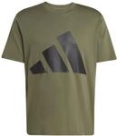 adidas Herren Essentials Big Logo Single Jersey Shirt, Olive Strata/Black, XXL