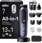 Braun Multigroom All-in-One Series 7, 13-in-1 Trimmer-Set 7, AIO7565, Blau -