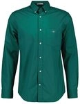 GANT Herren REG POPLIN Shirt Hemd, Deep Forest Green,S