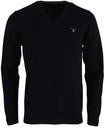 Gant Herren Classic Cotton V-Neck Pullover, Schwarz, L EU