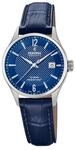 Festina Swiss Made Damenuhr Analog aus Leder Blau | Quarzwerk, Saphirglas,