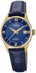 Festina Swiss Made Damenuhr Analog aus Leder Blau | Quarzwerk, Widerstandsf&auml;higes