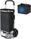 VOUNOT&reg; Einkaufstrolley Klappbar aus Aluminium mit 58L Wasserdichter Tasche und