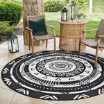EVOCAMP Outdoor Teppich rund &Oslash; 240 cm, Kunststoffteppich, wetterfest und...