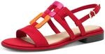 MARCO TOZZI Damen Sandalen flach mit Schlie&szlig;e Sommer, Rot (Red Comb), 39 EU