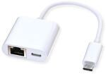 ROLINE USB 3.2 Gen 2 Typ C zu Gigabit Ethernet Konverter + 1x PD Port, 100W