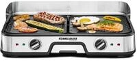 ROMMELSBACHER Tischgrill BBQ 2025, 2 Wende-Grillplatten (geriffelt und glatt),