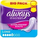 Always Discreet Inkontinenzeinlagen F&uuml;r Frauen Long 26 St&uuml;ck Rundumschutz