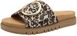 Tamaris Damen Wide Fit Pantoletten flach mit Klettverschluss und Schnalle, beige