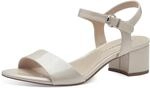 Tamaris Damen Sandalette mit Blockabsatz, beige, 36 EU