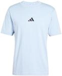 Adidas Men's Essential Three Stripes Single Jersey Tee, Glow Blue/Black, L