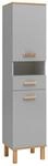 Schildmeyer Hochschrank Padua 148832, platingrau/Eiche Landhaus Dekor, 40,4 x...