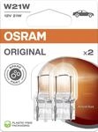 Osram ORIGINAL LINE 12V, W21W, signal lamp, Glass Wedge Base, Double Blister (2