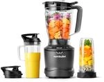 nutribullet SmartSense Mixer Combo NBF550DG, Standmixer mit 5 Geschwindigkeiten...