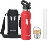 Sparrow Trinkflasche Edelstahl - Thermosflasche mit Strohhalm - 620ml