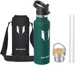 Sparrow Trinkflasche Edelstahl - Thermosflasche mit Strohhalm - 620ml