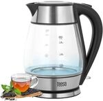 Teesa kabelloser Wasserkocher TSA1512B 1,7 l, Glas, im Betrieb beleuchtet,...
