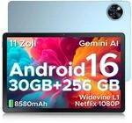 U11 Pro Android 16 Tablet 11 Zoll, 30GB RAM+256GB ROM (2TB TF) 8580mAh, 90Hz Display,