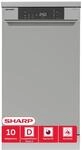 SHARP freistehender Geschirrsp&uuml;ler, 45 cm, Silber, QW-NS1DF47DS-DE | EEK D, 10