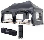 VOUNOT&reg; 3x6m Pavillon Wasserdicht mit 6 Seitenw&auml;nden, Faltpavillon Stabil,