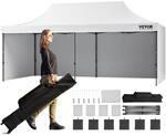 VEVOR Pavillon 304,8x609,6x320cm Gartenzelt 500D PU-Silber-Gewebe Faltpavillon