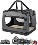 lionto Hundetransportbox faltbar f&uuml;r Reise & Auto, 50x34x36 cm, stabile Transportbox