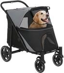 PawHut Hundewagen Hundebuggy mit Kissen f&uuml;r Gro&szlig;e Hunde Tasche Grau