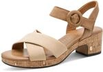 MARCO TOZZI Damen Sandalen mit Absatz mit Verstellbarem Riemen Vegan, Braun...