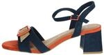 MARCO TOZZI Damen Sandalen mit Absatz mit Schnalle Bequem, Blau (Navy Comb), 37 EU