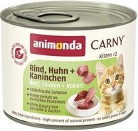animonda Carny Katzen Nassfutter Kitten Rind + Huhn + Kaninchen (12 x 200g), Kitten