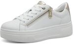 Tamaris Comfort Damen Plateau Sneaker mit Rei&szlig;verschluss Low Top, Wei&szlig; (White