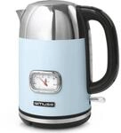 Muse Edelstahl Retro Wasserkocher mit analoger Temperaturanzeige, waschbarer Filter,