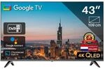 TEEVIEW Google Smart TV | QLED 4K UHD | 43&rdquo;/110cm | Frameless Design | Tripple