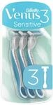 Gillette Venus 3 Sensitive Einwegrasierer Damen, 3 Damenrasierer mit Komfortklingen