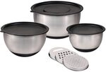 Kesper | Edelstahl-Sch&uuml;ssel Set, 3 Sch&uuml;sseln mit Deckel und Reiben,...