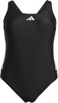 adidas Damen 3 Stripes C-Back Swimsuit (Plus Size) Swimwear, Black/White, XXL Plus