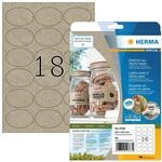 HERMA 10763 Universal Etiketten aus Graspapier oval, 20 Blatt, 63,5 x 42,3 mm,...