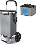 VOUNOT&reg; Einkaufstrolley Klappbar aus Aluminium mit 58L Wasserdichter Tasche und