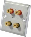Dynavox LS-Wand-Anschlu&szlig;blende Edelstahl 4 Bananenstecker